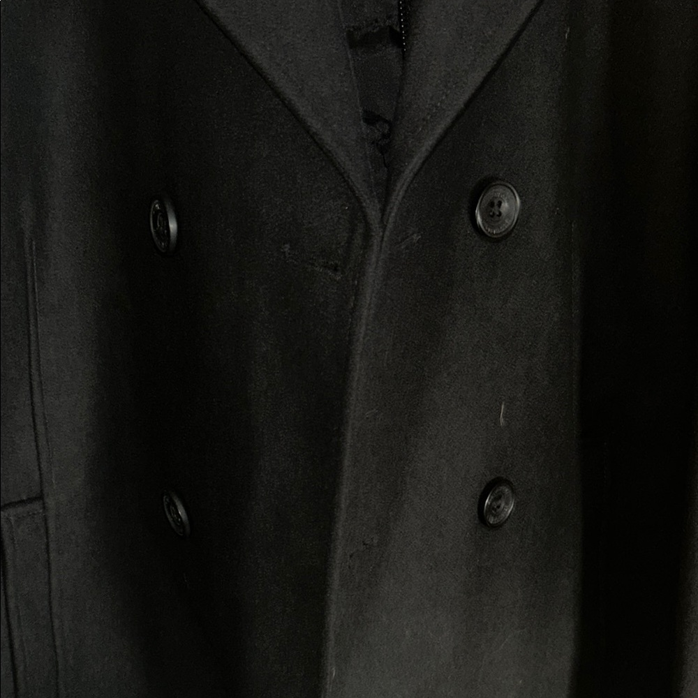 Kenneth Cole New York Black Peacoat Wool Blend - Picture 8 of 11